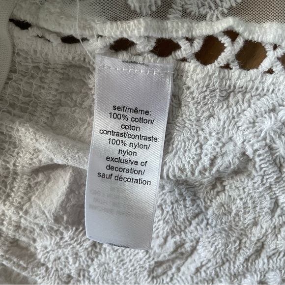 Maurices White Embroidered Mesh Top - Picture 5 of 9